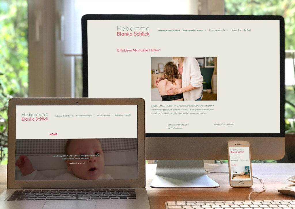 Webdesign für eine Hebamme