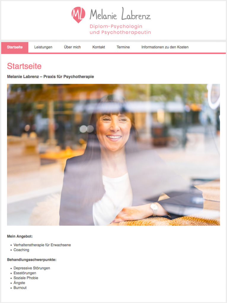Webdesign für Melanie Labrenz
